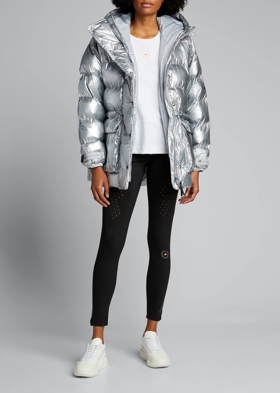 Adidas By Stella Mccartney Hooded Metallic Quilted Puffer Jacket Bergdorf Goodman