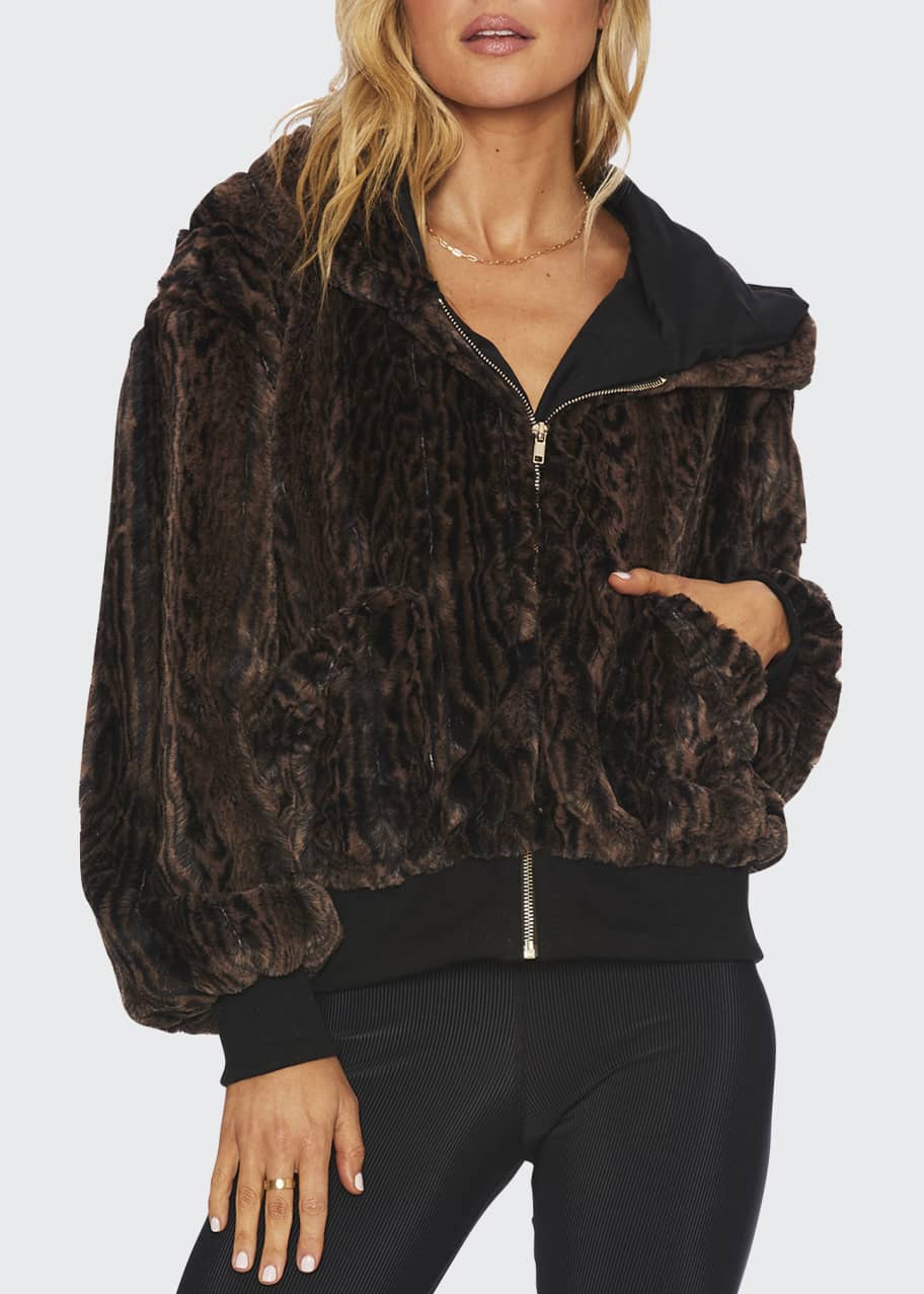 Beach Riot Fuzzy FauxFur Jacket Bergdorf Goodman
