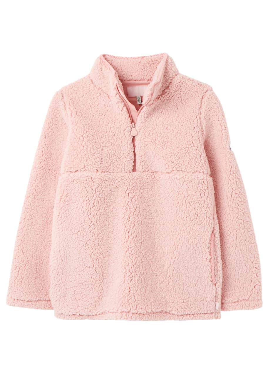 Joules Girl's Poppie Sherpa Fleece Quarter-Zip Sweater, Size 2-12 ...