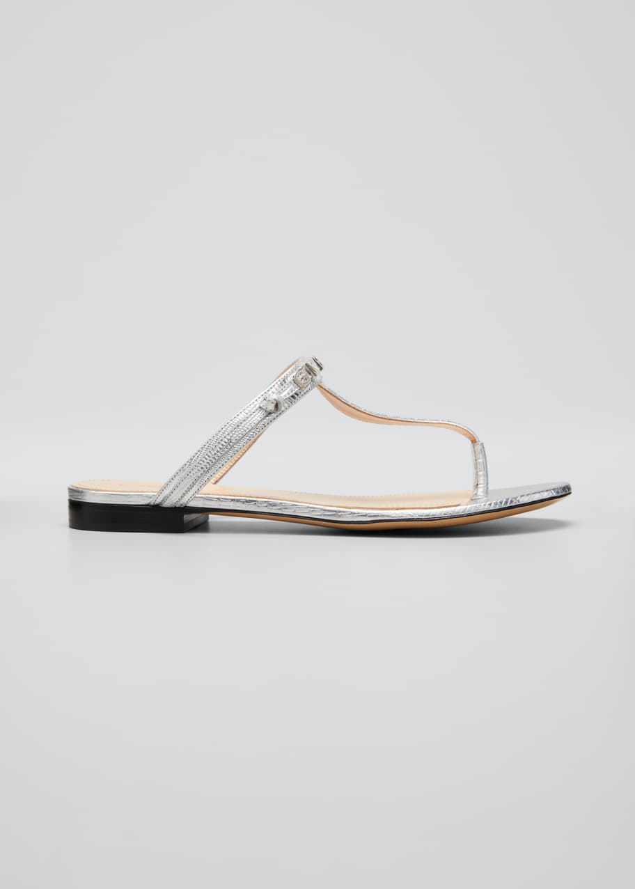 givenchy elba leather flat thong sandals