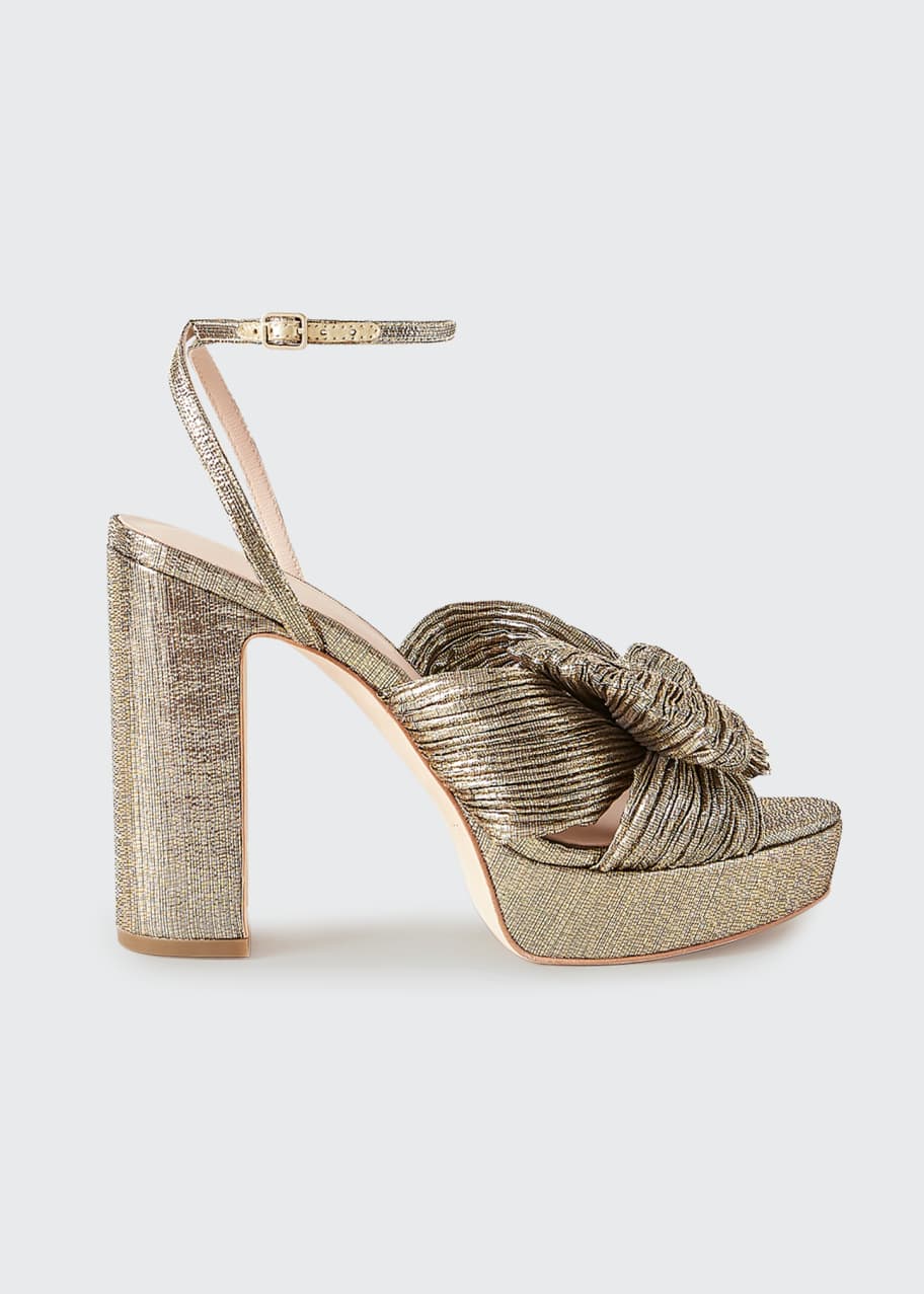 Loeffler Randall Natalia Metallic Knot Platform Sandals - Bergdorf Goodman