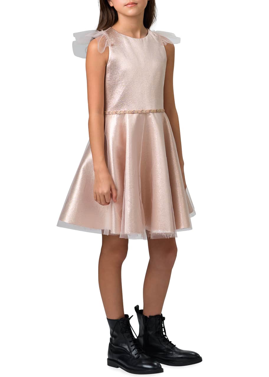 Zoe Girl's Metallic Tulle Sleeveless Braided Dress, Size 716 Bergdorf Goodman