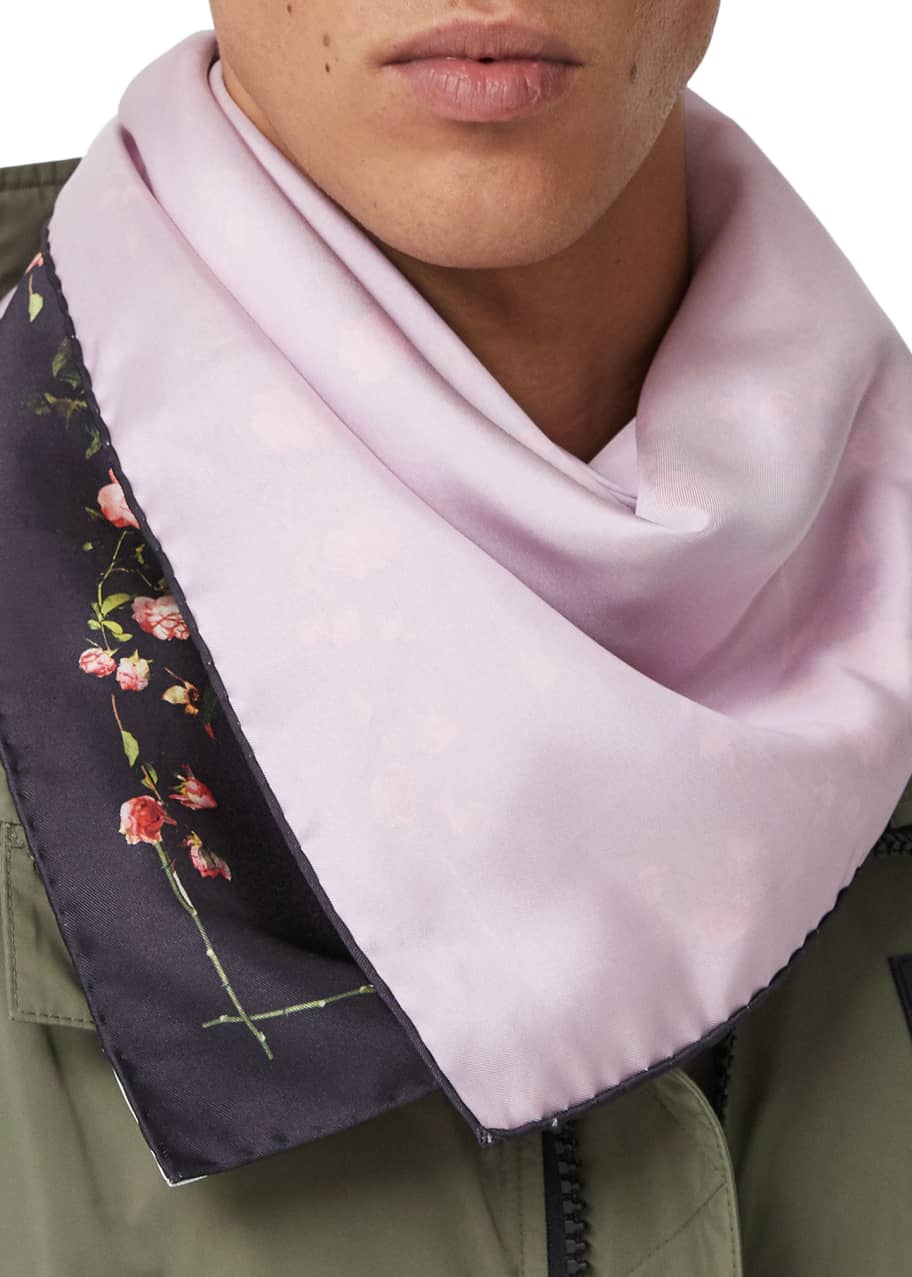 Burberry floral silk scarf discount