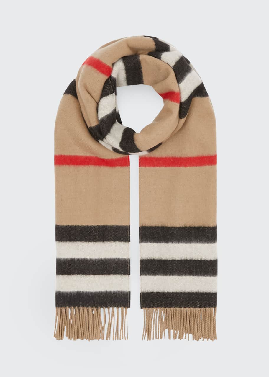 Burberry icon stripe cashmere scarf sale