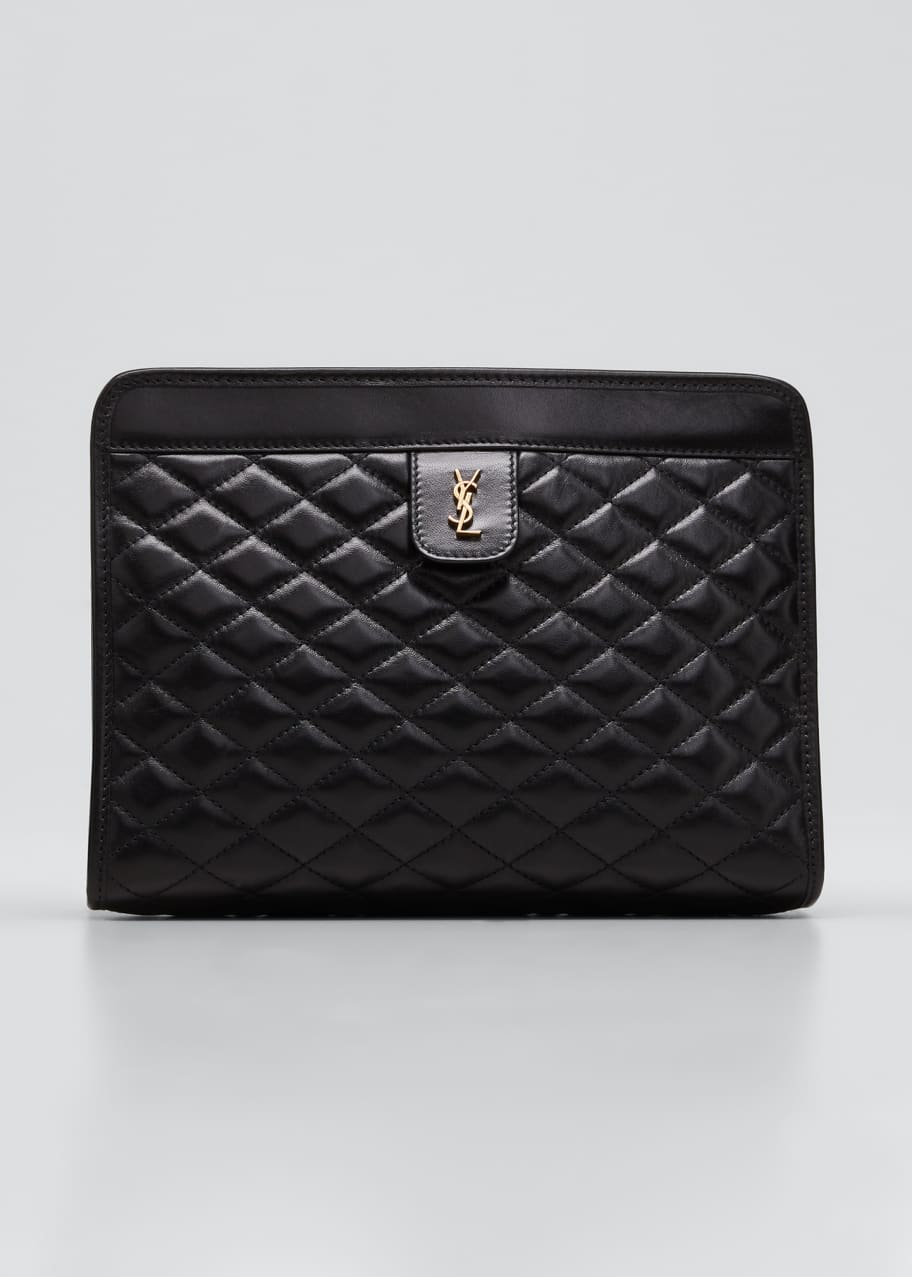 vintage quilted ysl chain clutch bag