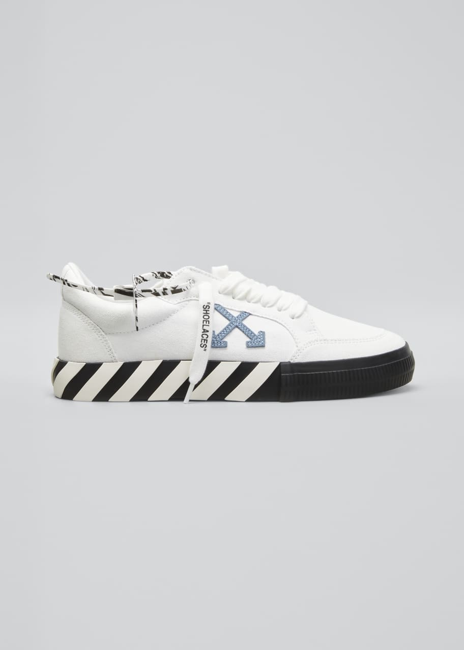 Off-White Men's Arrow Canvas Vulcanized Low-Top Sneakers, White ...