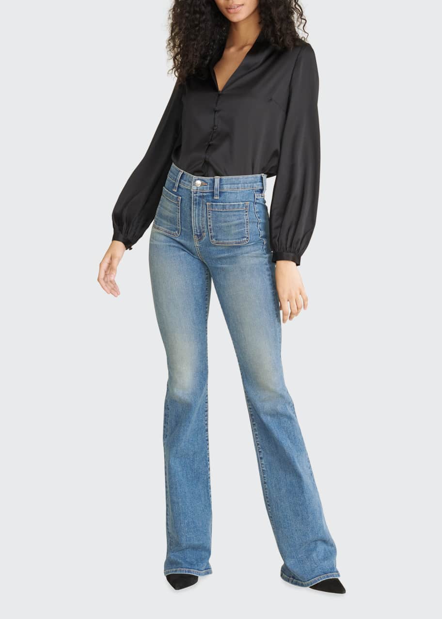 Veronica Beard Jeans Florence High-Rise Skinny Flare Jeans - Bergdorf ...