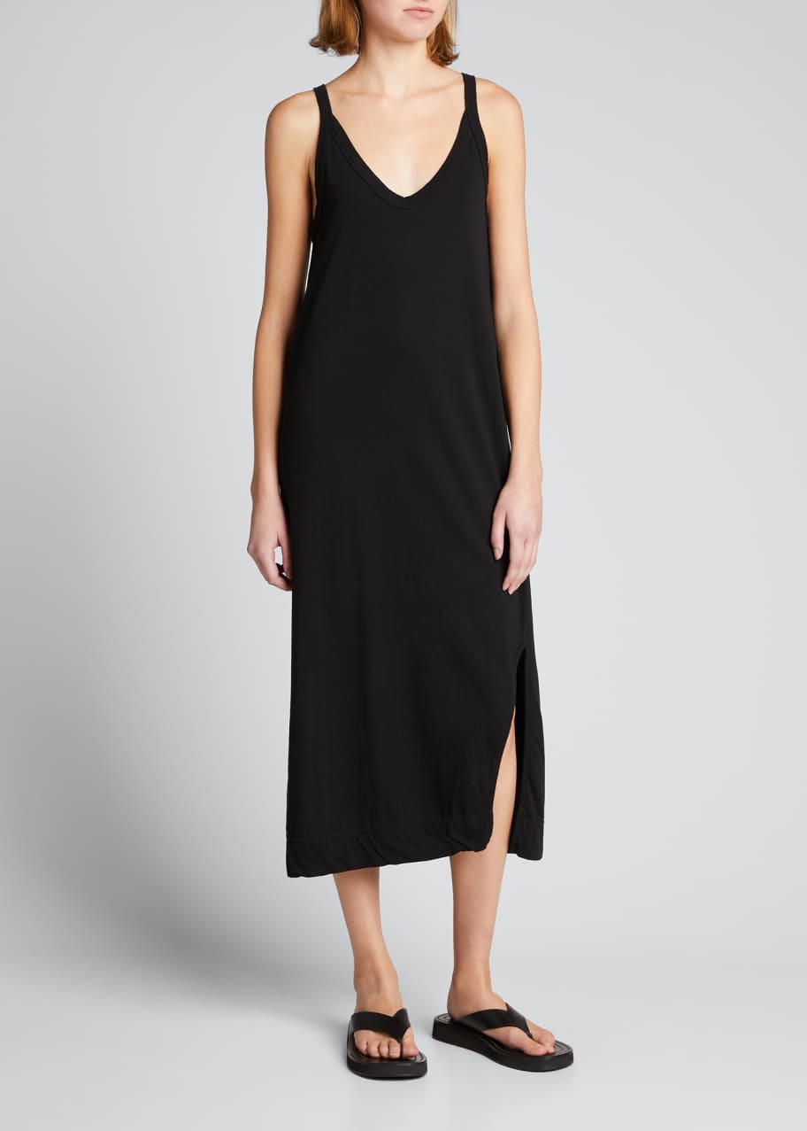bassike v neck jersey slip dress