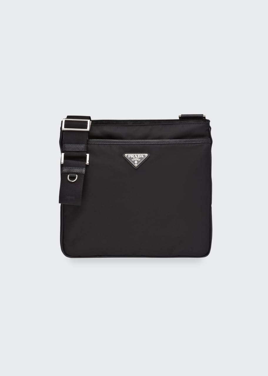 Prada Men's ReNylon Crossbody Bag with Strap Pouch Bergdorf Goodman