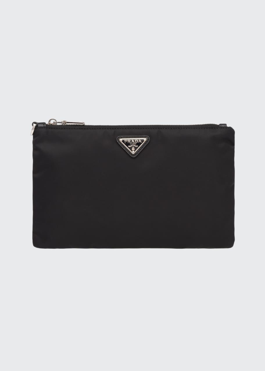 Prada nylon clutch with zip clearance