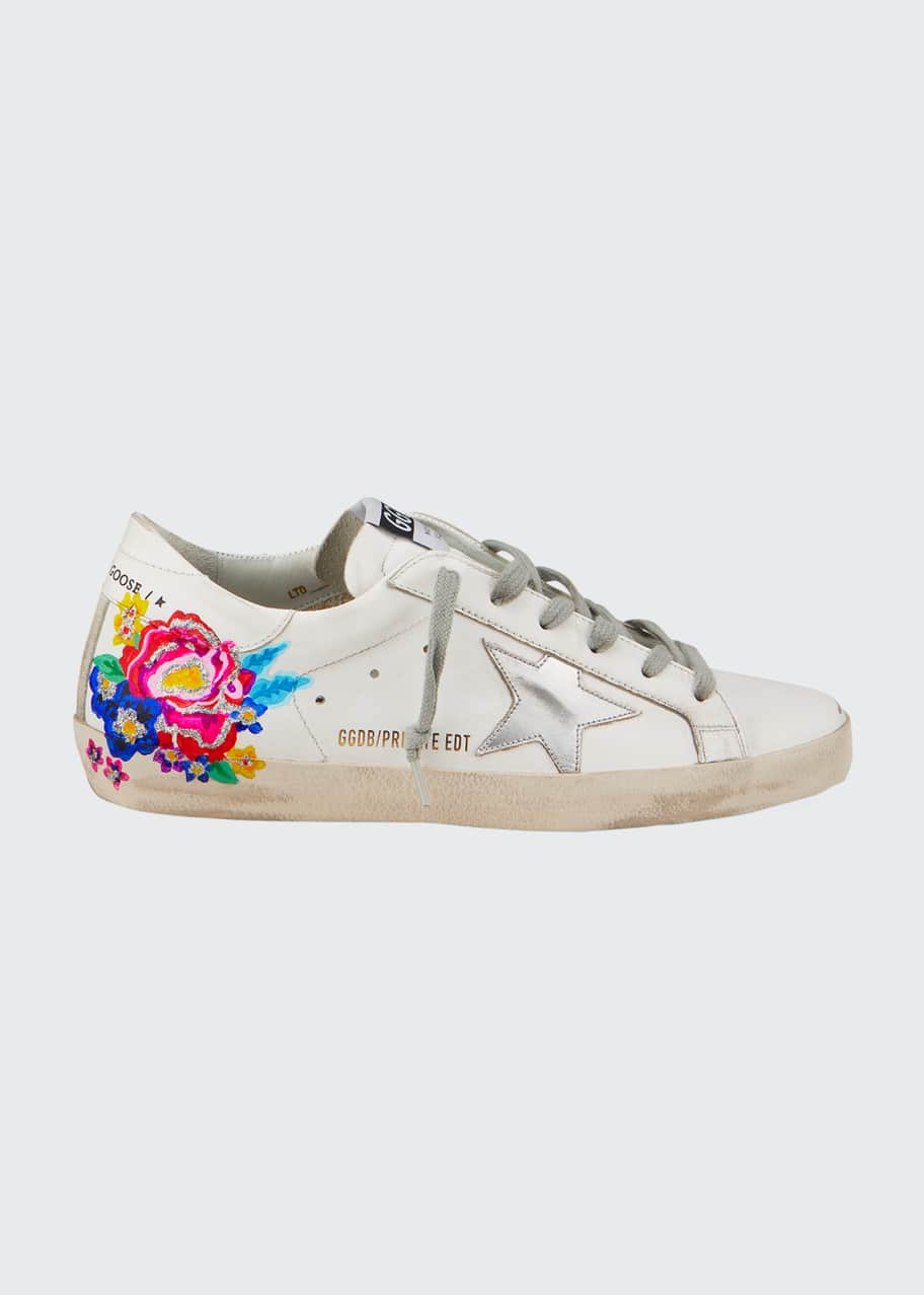 Golden Goose Superstar Floral Paint Low Top Sneakers Bergdorf