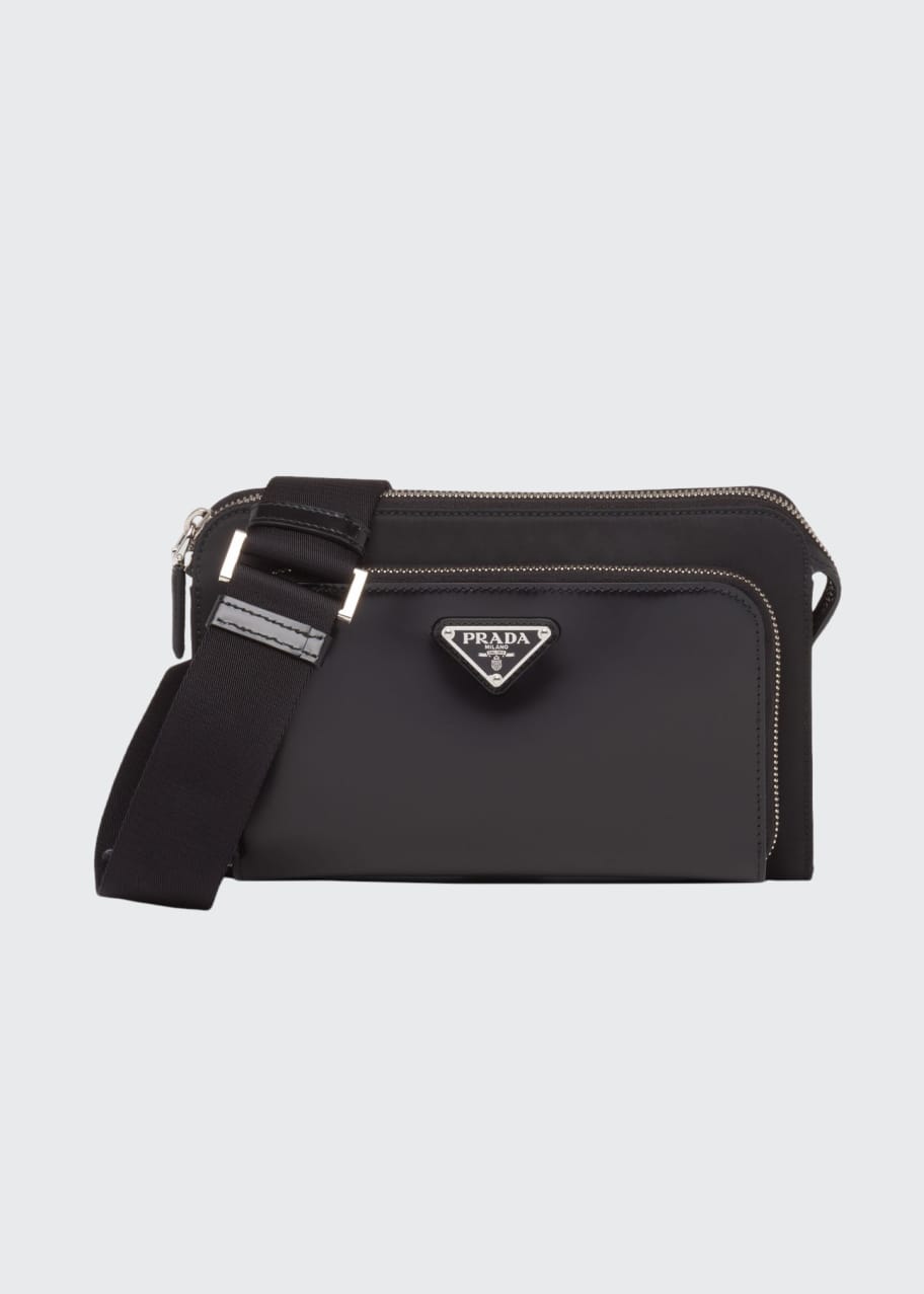 Prada Men's Brushed Leather Crossbody Bag Bergdorf Goodman