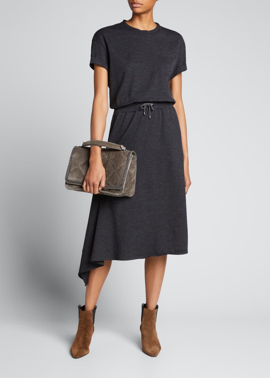 Brunello Cucinelli Drawstring Waistband Wool Jersey Asymmetric Dress -  Bergdorf Goodman