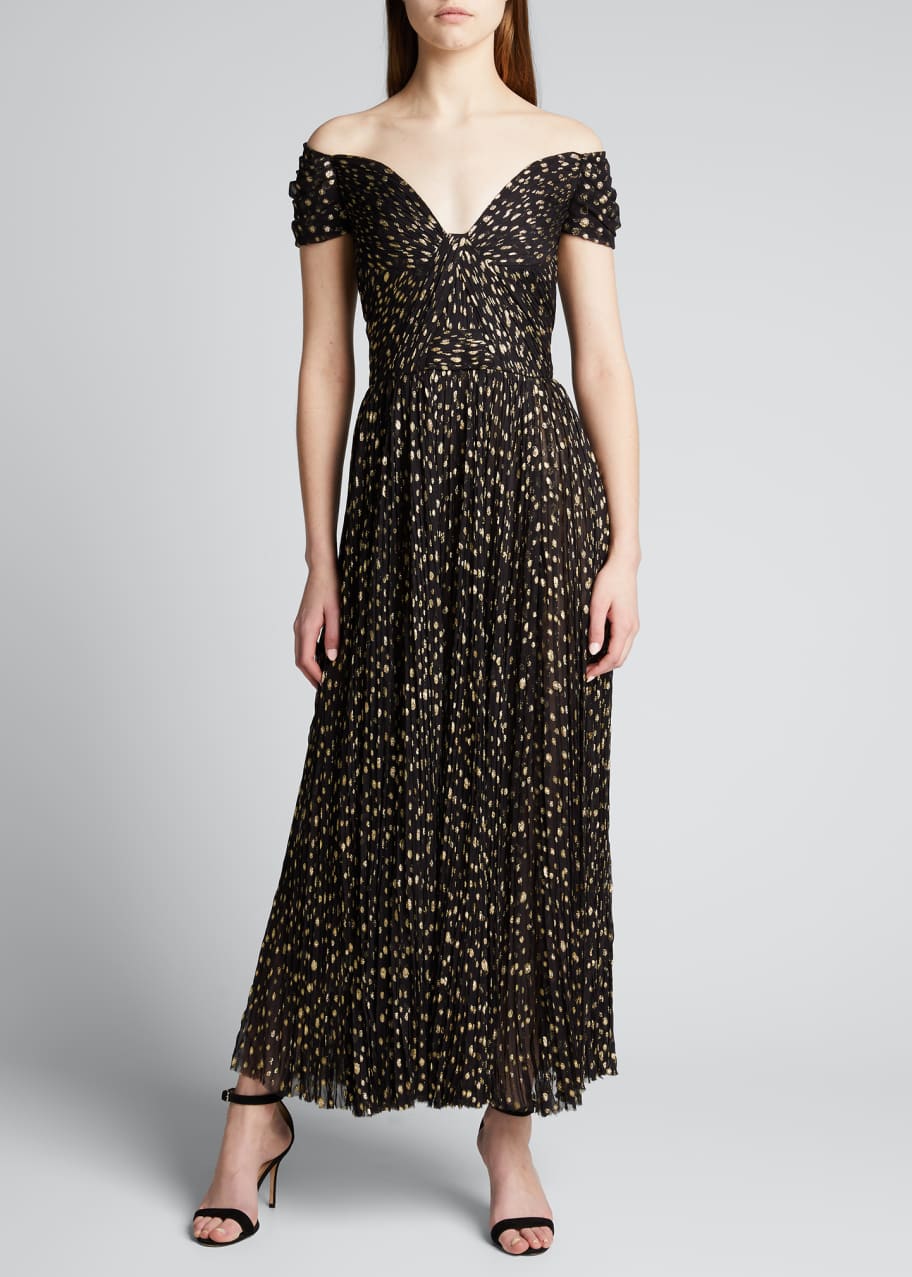 J. Mendel Dotted Off-The-Shoulder Tulle Dress - Bergdorf Goodman