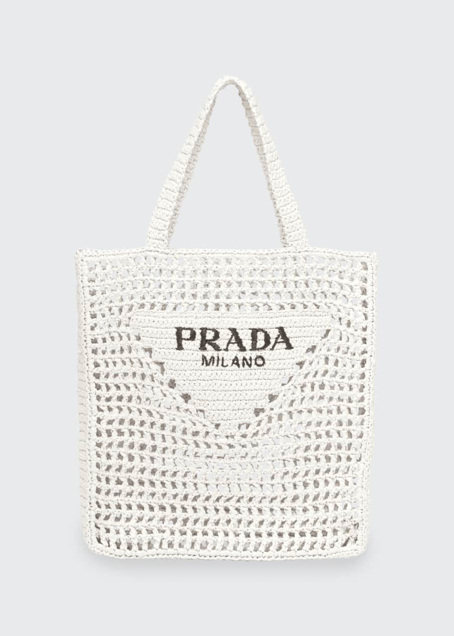 Prada Bicolor Woven Logo Shopper Tote Bag - Bergdorf Goodman