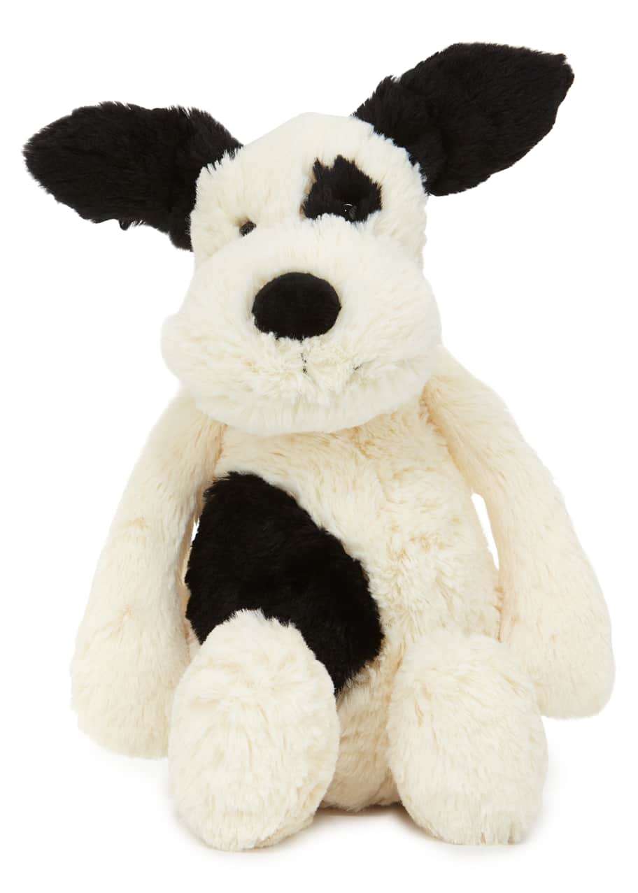 Image 1 of 1: Medium Bashful Puppy Stuffed Animal, Black/White