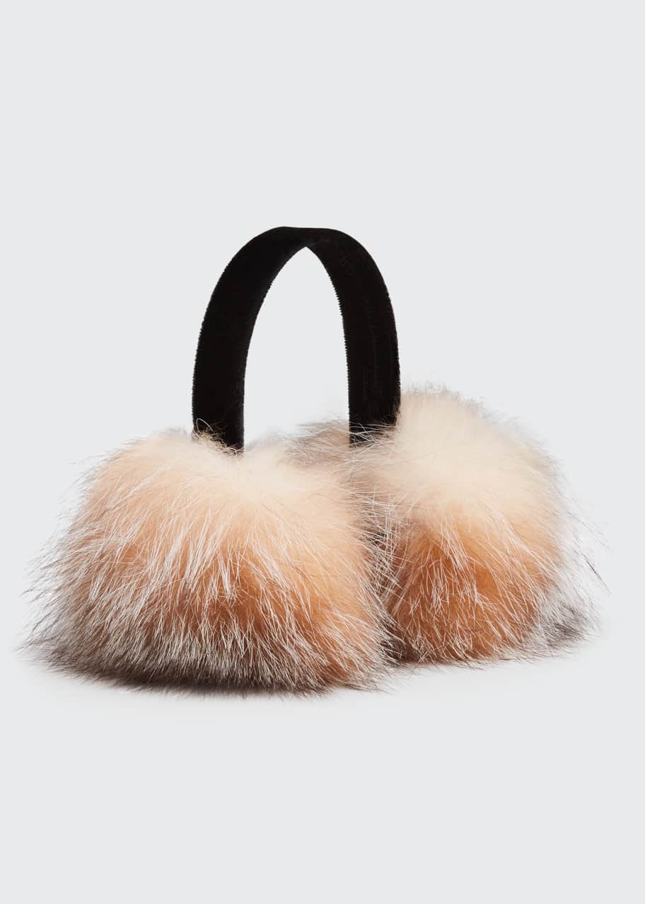 Image 1 of 1: Velvet & Fox Fur Earmuffs