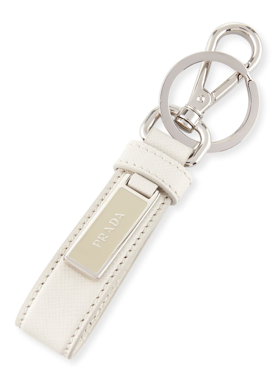 Prada Saffiano Logo Charm Key Chain Bergdorf Goodman