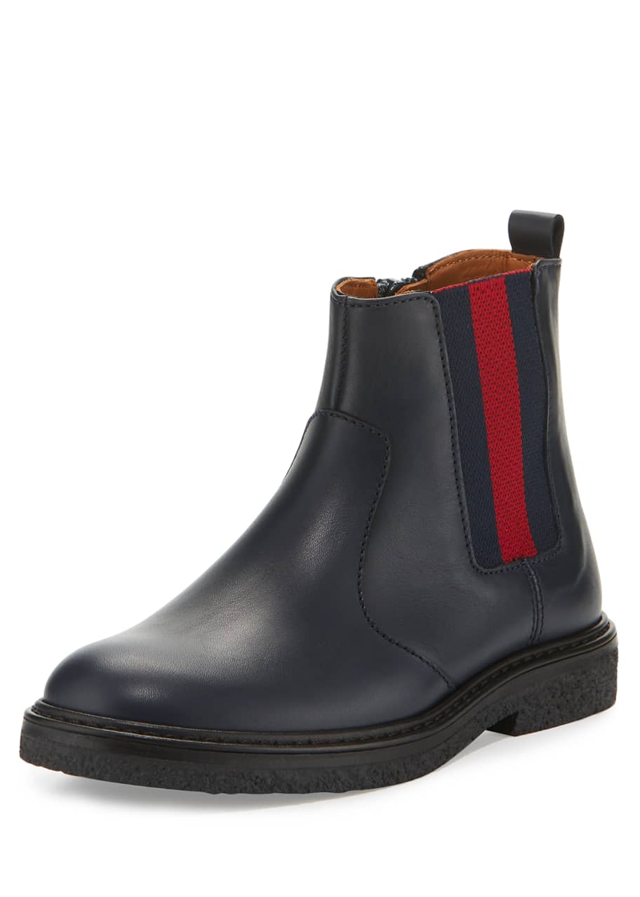 Joshua Leather Chelsea Boots Blue Toddler Kids