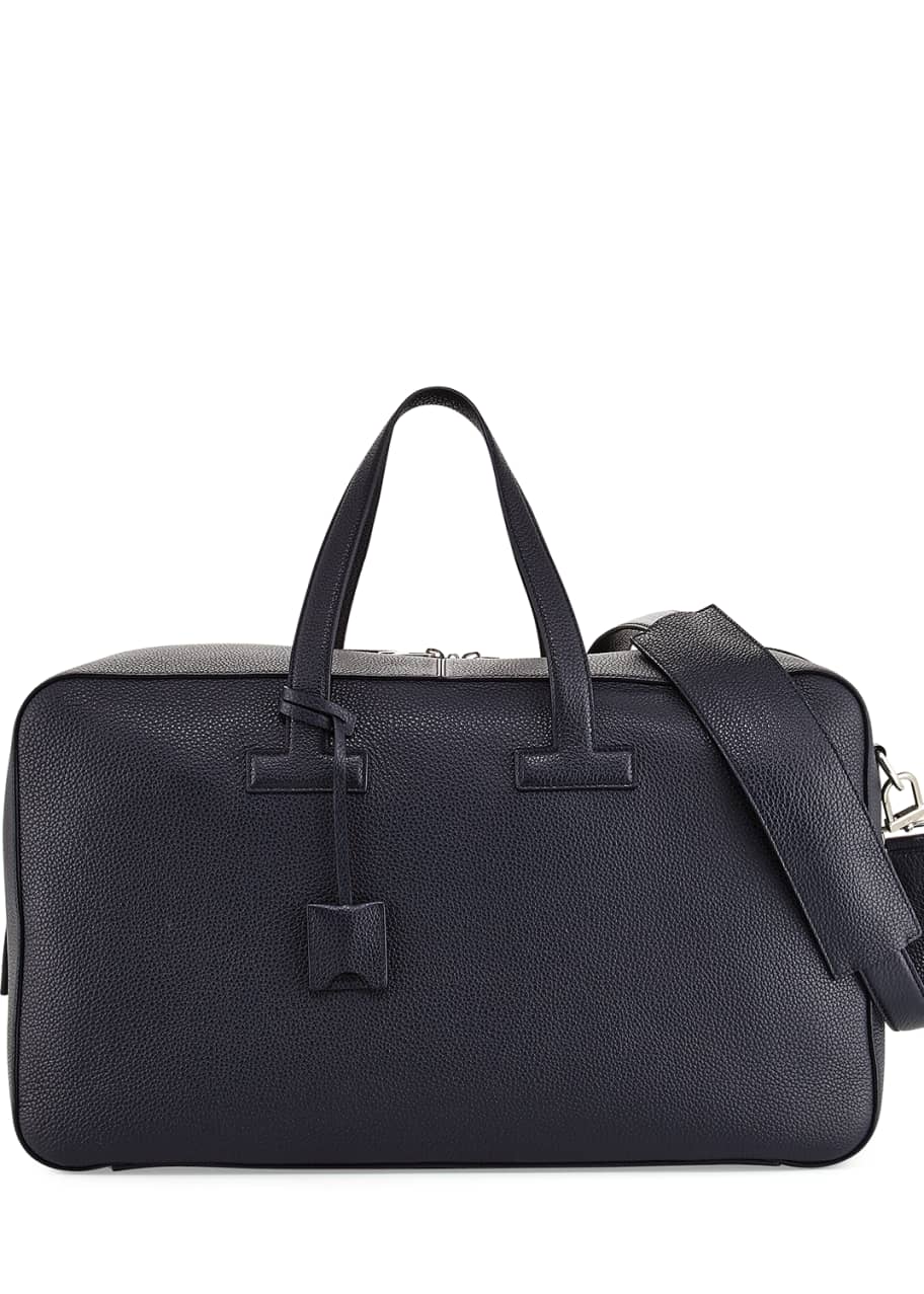 TOM FORD T Line Men's Grained Leather Weekender Bag, Navy Blue - Bergdorf  Goodman