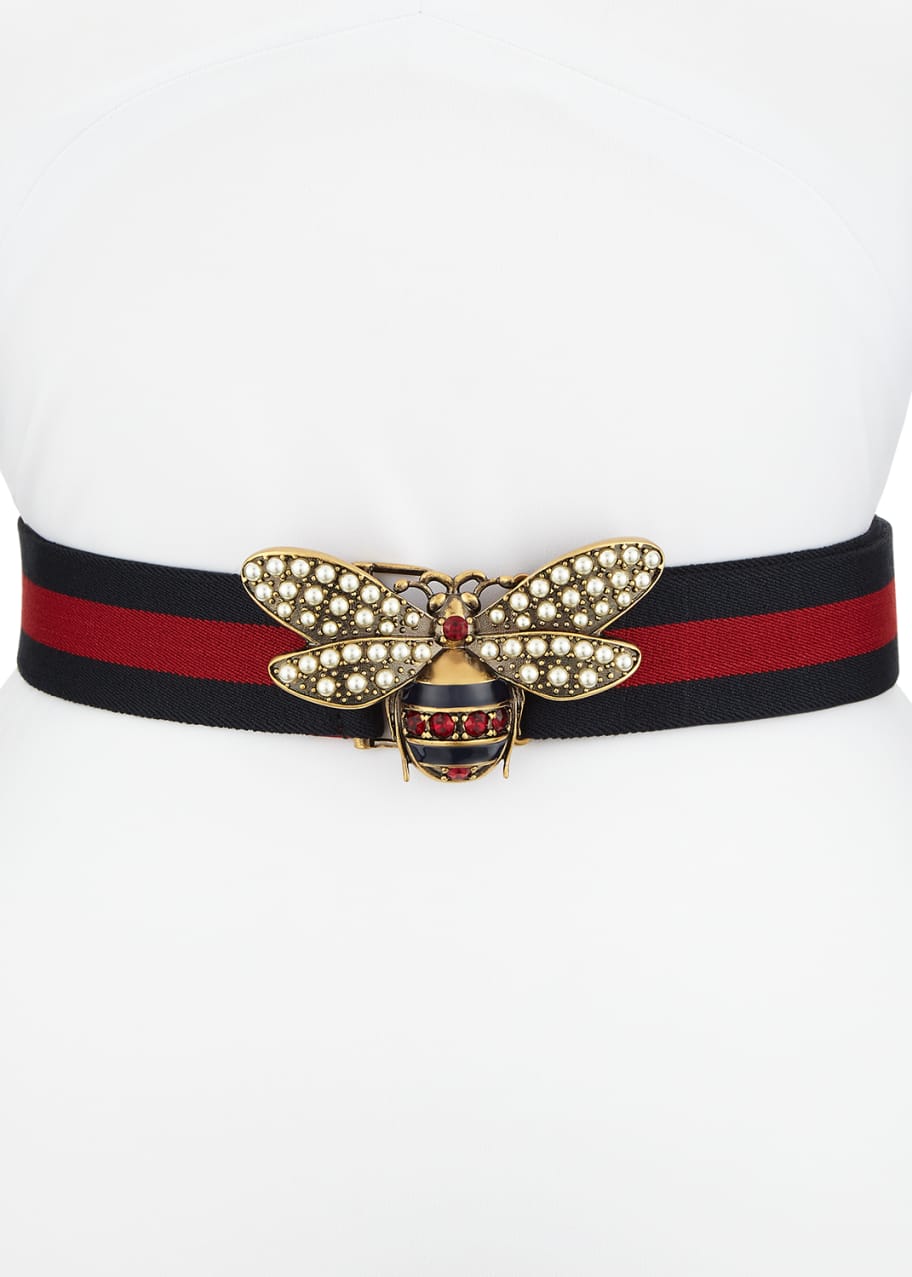 Gucci Stretch Web Belt w Bee Bergdorf Goodman