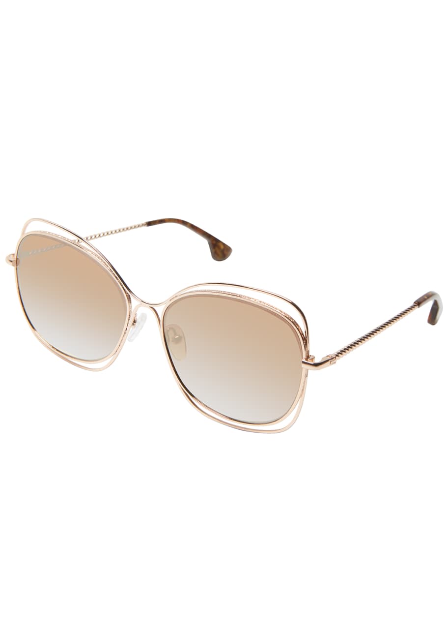 Image 1 of 1: Collins Wire-Trim Detail Butterfly Sunglasses