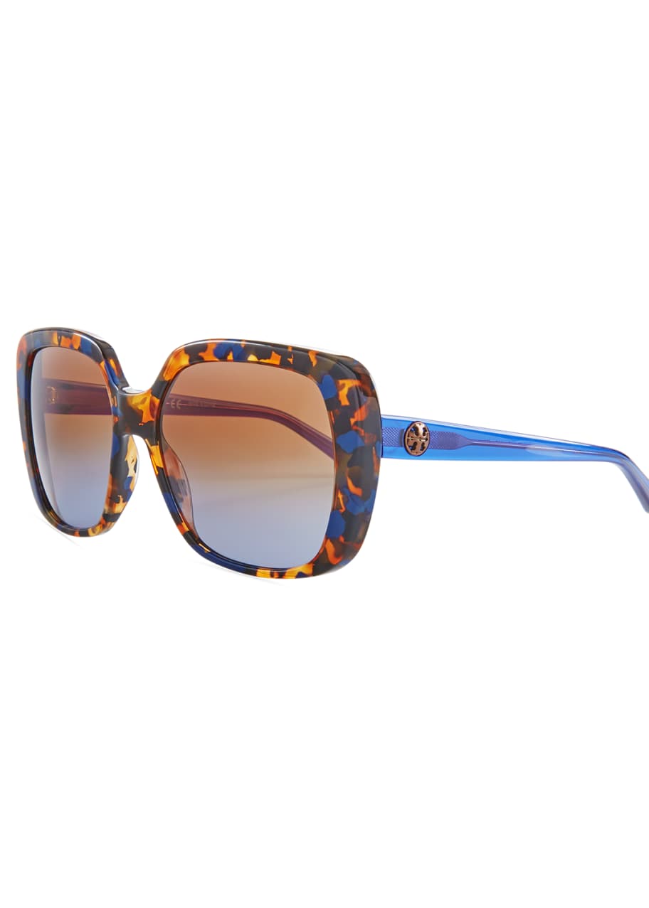 Tory Burch Rectangle Sunglasses w/ Transparent Arms - Bergdorf Goodman