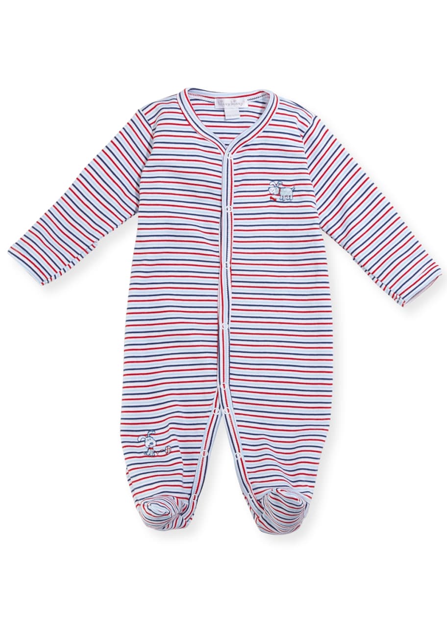 Image 1 of 1: Pup Paw-trol Striped Footie Pajamas, Size Newborn-9M