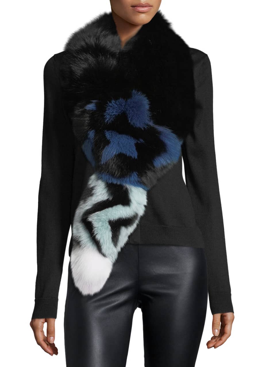 Fendi scarf with fur hotsell