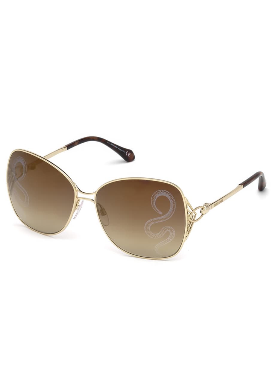 Image 1 of 1: Gradient Butterfly Sunglasses w/ Snake Lenses
