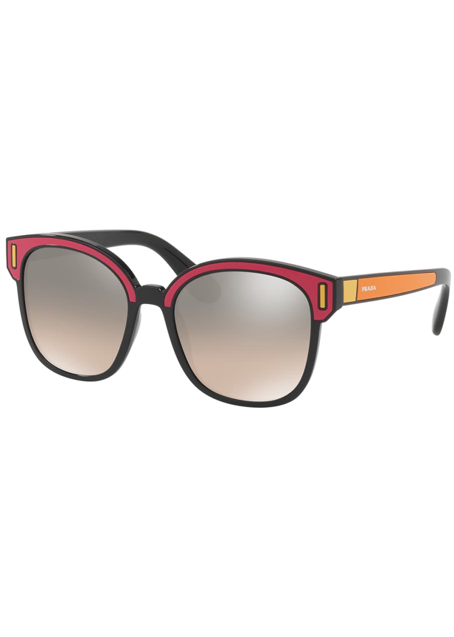 Square Colorblock Mirrored Sunglasses