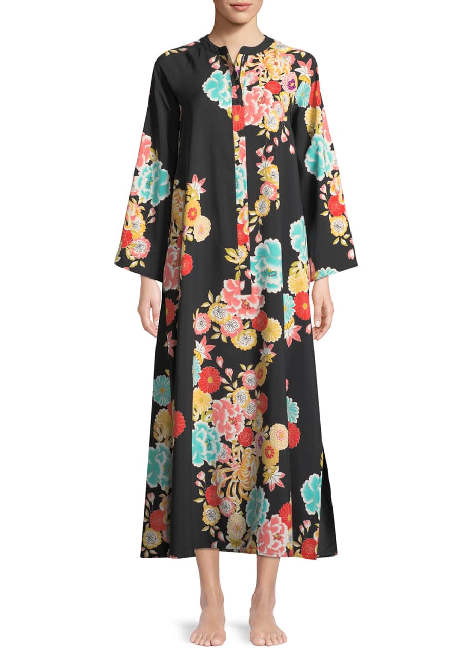 Natori Saipan ZipFront FloralPrint Caftan Bergdorf Goodman