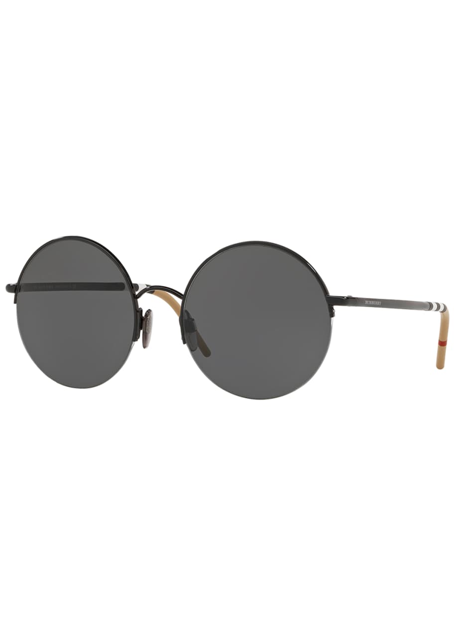 Burberry Monochromatic Round Semi-Rimless Sunglasses - Bergdorf Goodman