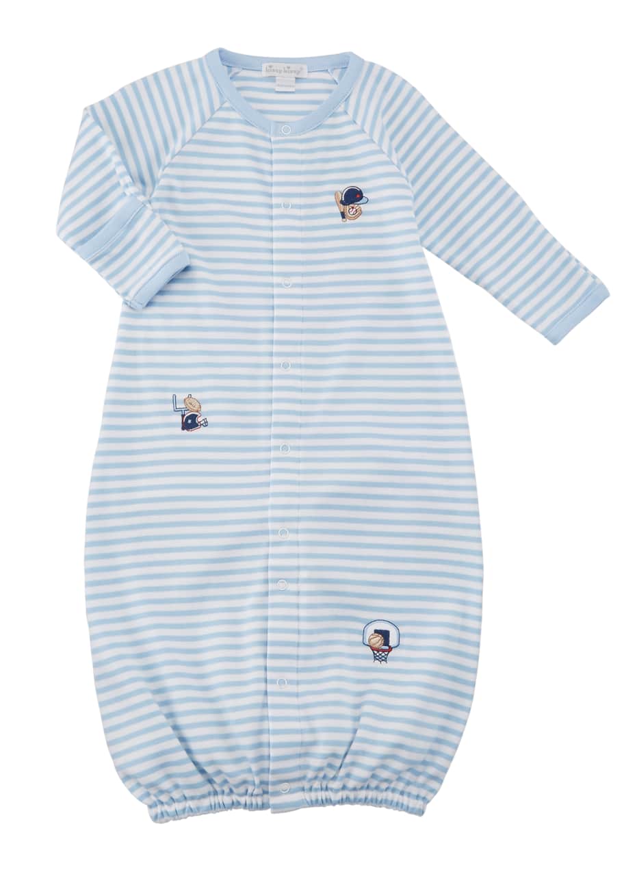 Image 1 of 1: Fall Sports Striped Convertible Gown, Size Newborn-S
