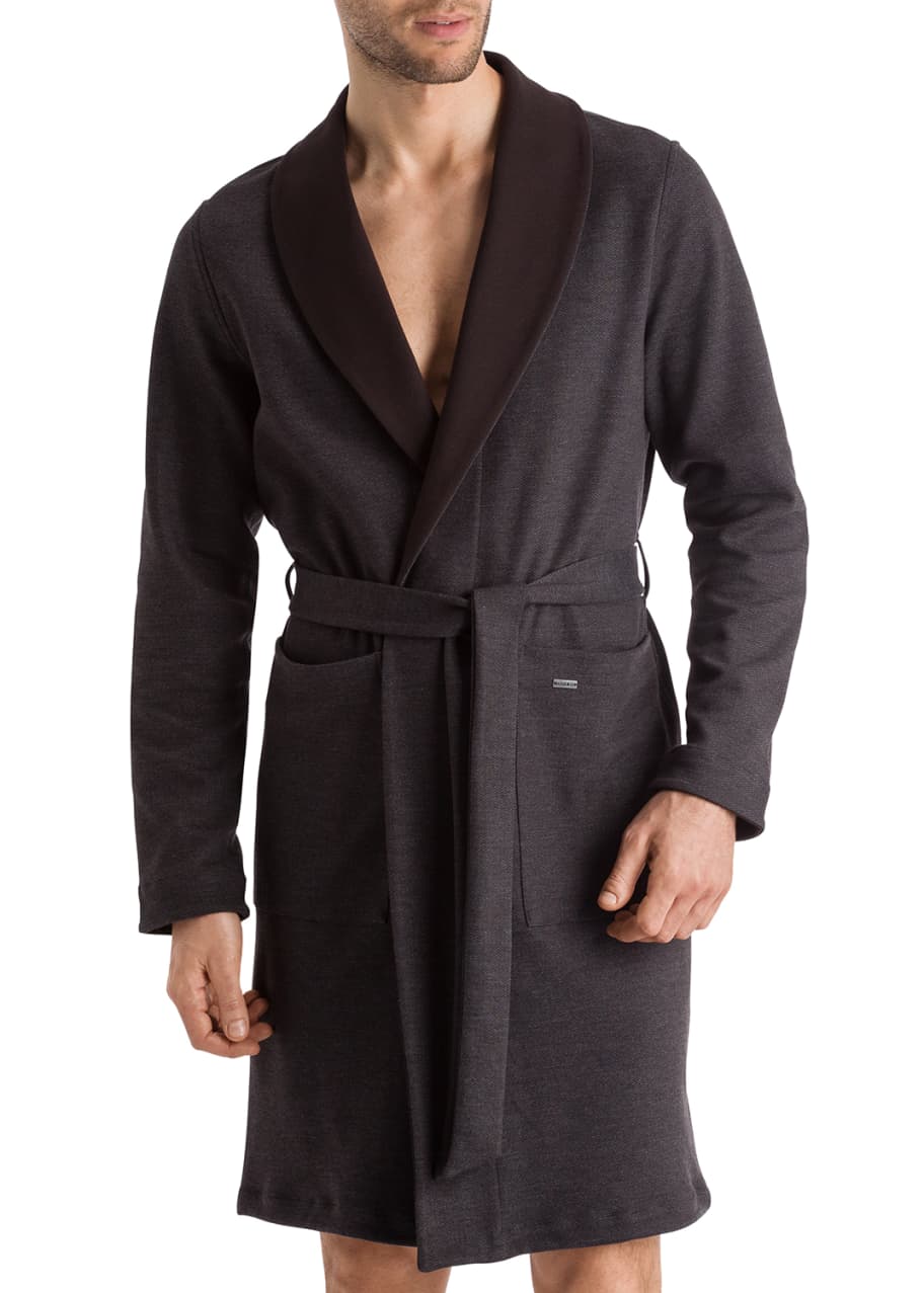 Hanro Lewin Heathered Reversible Robe Bergdorf Goodman