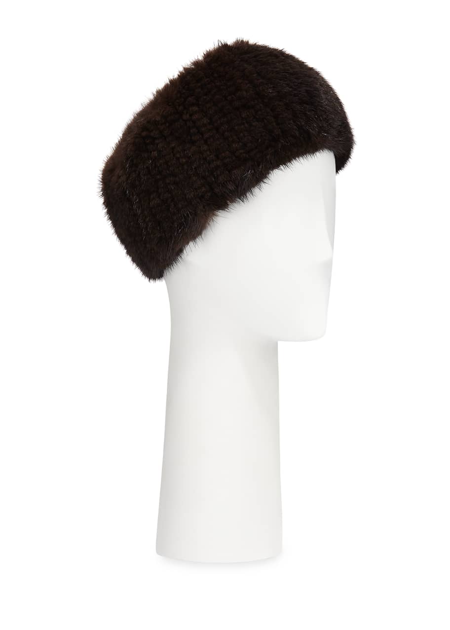 Image 1 of 1: Knit Mink Fur Headband