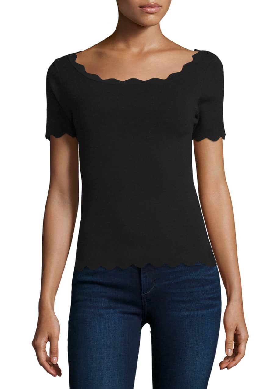 Milly scallop top discount