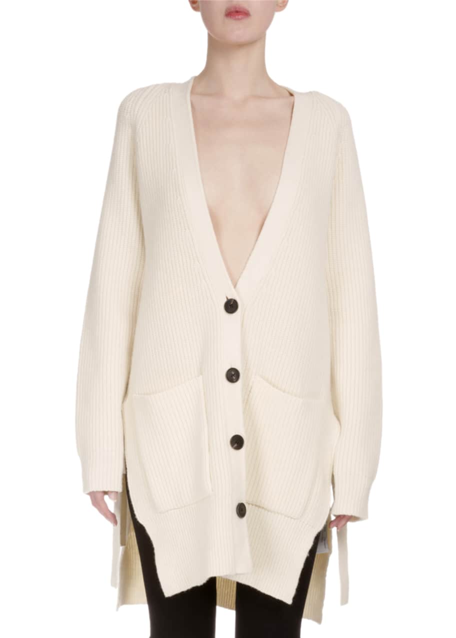Side online tie cardigan