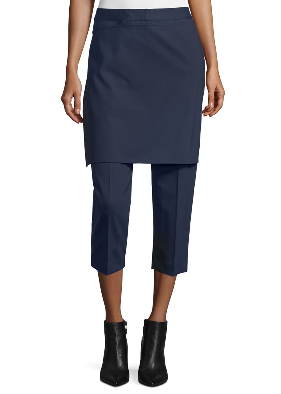 3.1 Phillip Lim Cropped Apron-Front Pants, Navy - Bergdorf Goodman