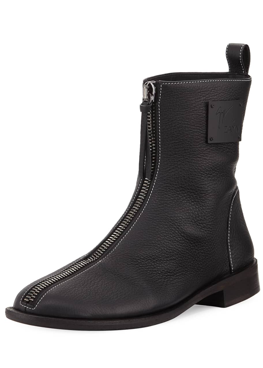 Giuseppe Zanotti x Zayn Men s Zip Front Leather Ankle Boot