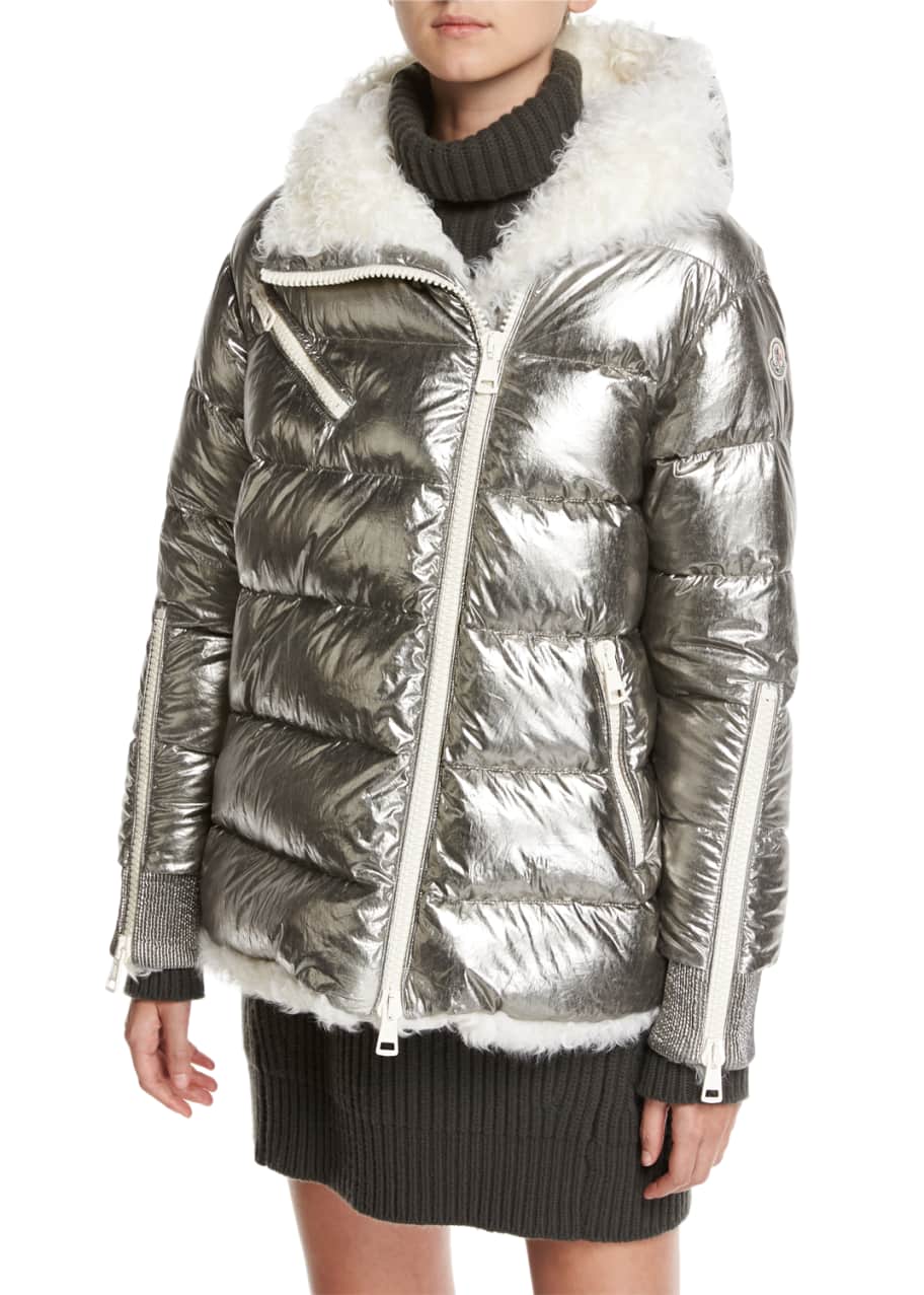 Moncler metallic puffer jacket 2025