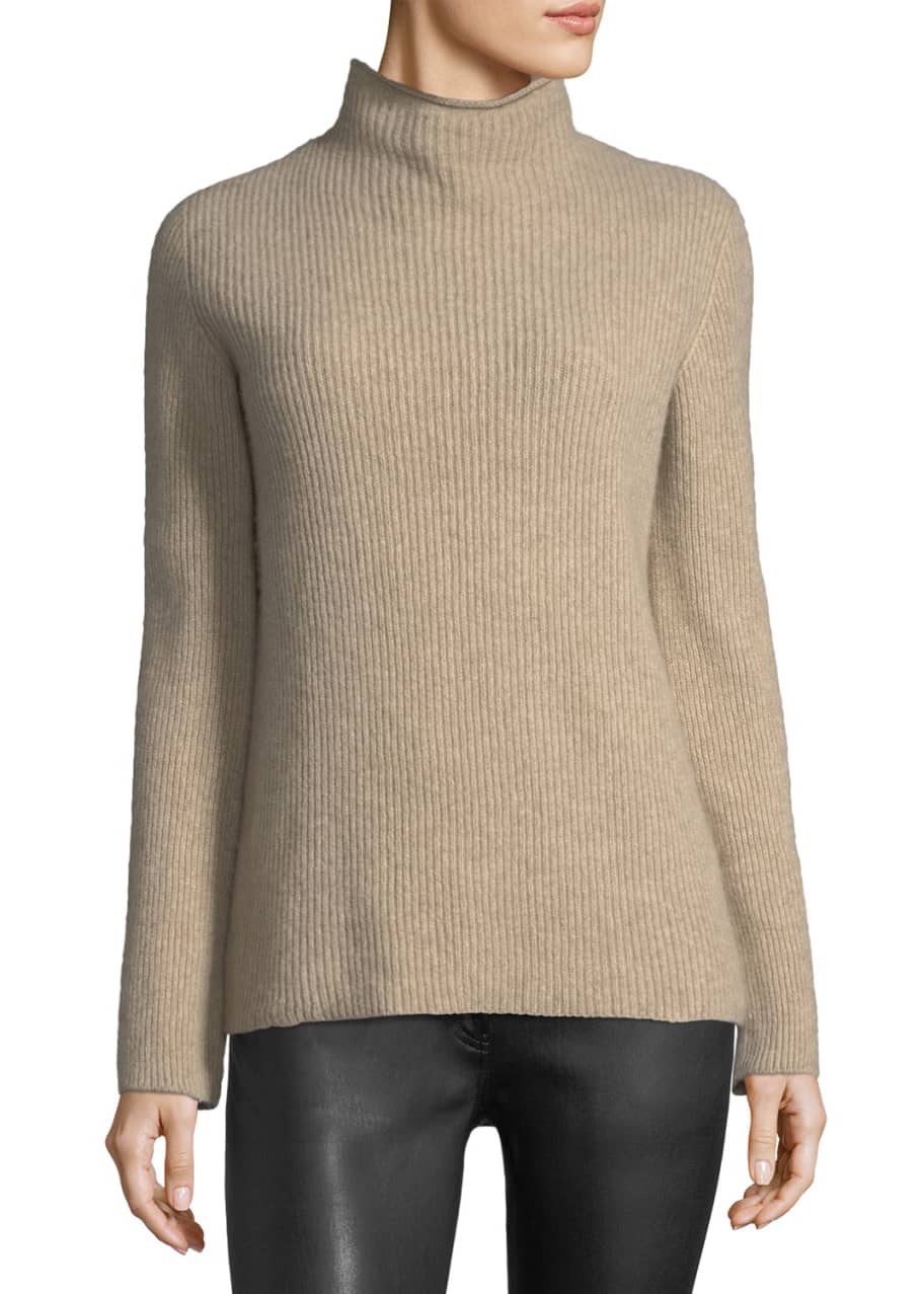 Image 1 of 1: Lonnie Ribbed Wool-Cashmere Sweater