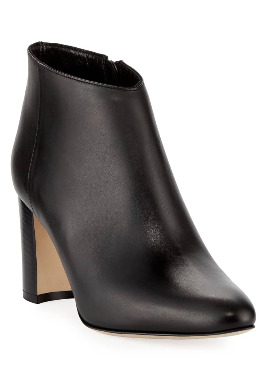 Manolo Blahnik Brusta Leather StackHeel Bootie Bergdorf Goodman
