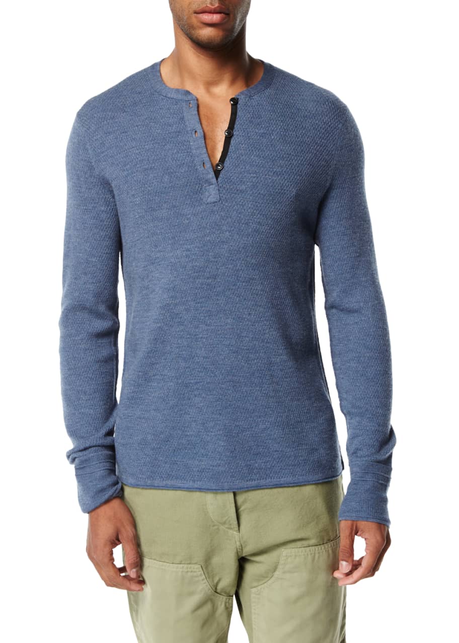 Rag & Bone Gregory WaffleKnit Thermal Henley Bergdorf Goodman