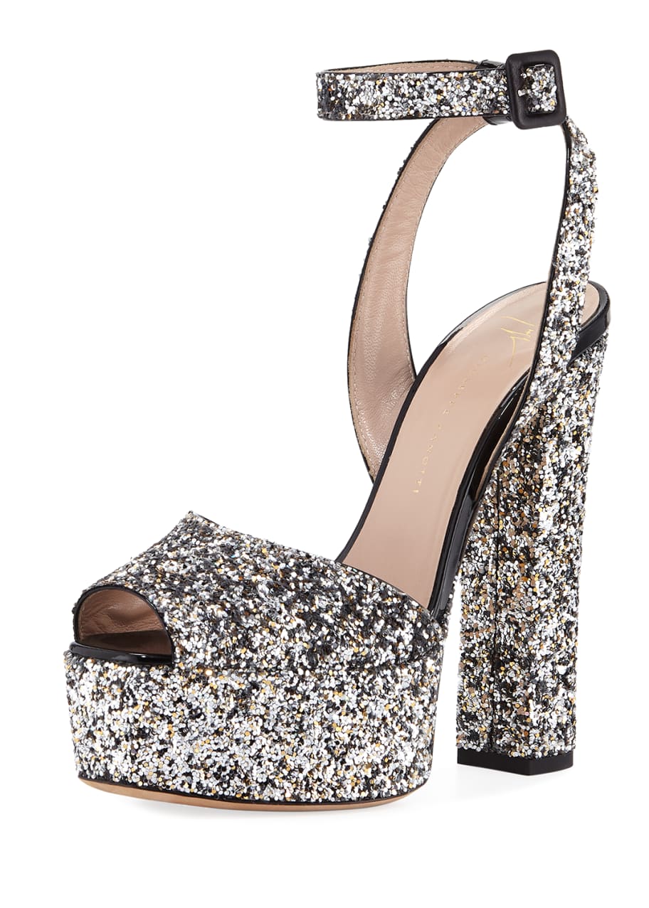 Giuseppe zanotti glitter platform 120mm sandals outlet