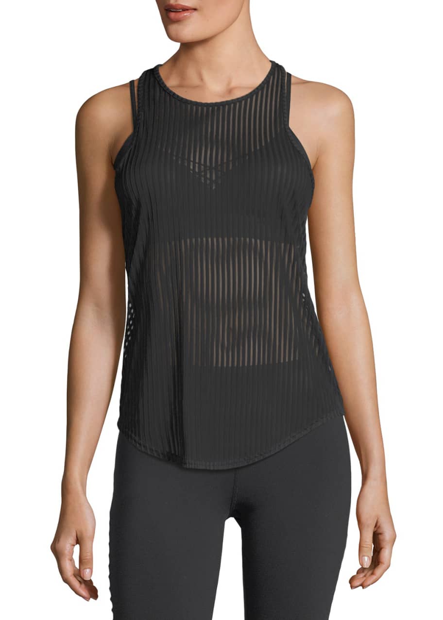 Alo Yoga Essence Striped Semisheer Performance Tank Bergdorf Goodman