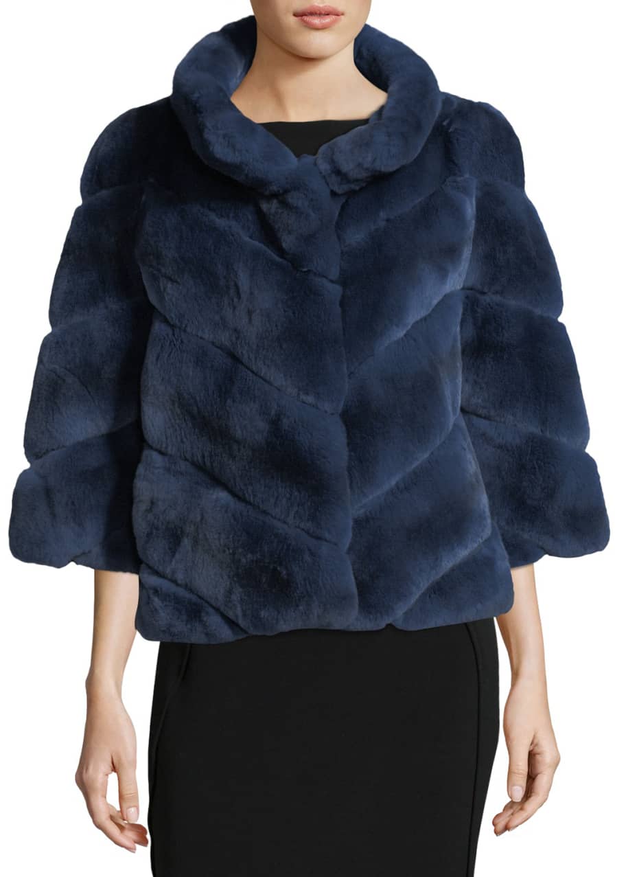 Yves salomon rabbit fur jacket deals