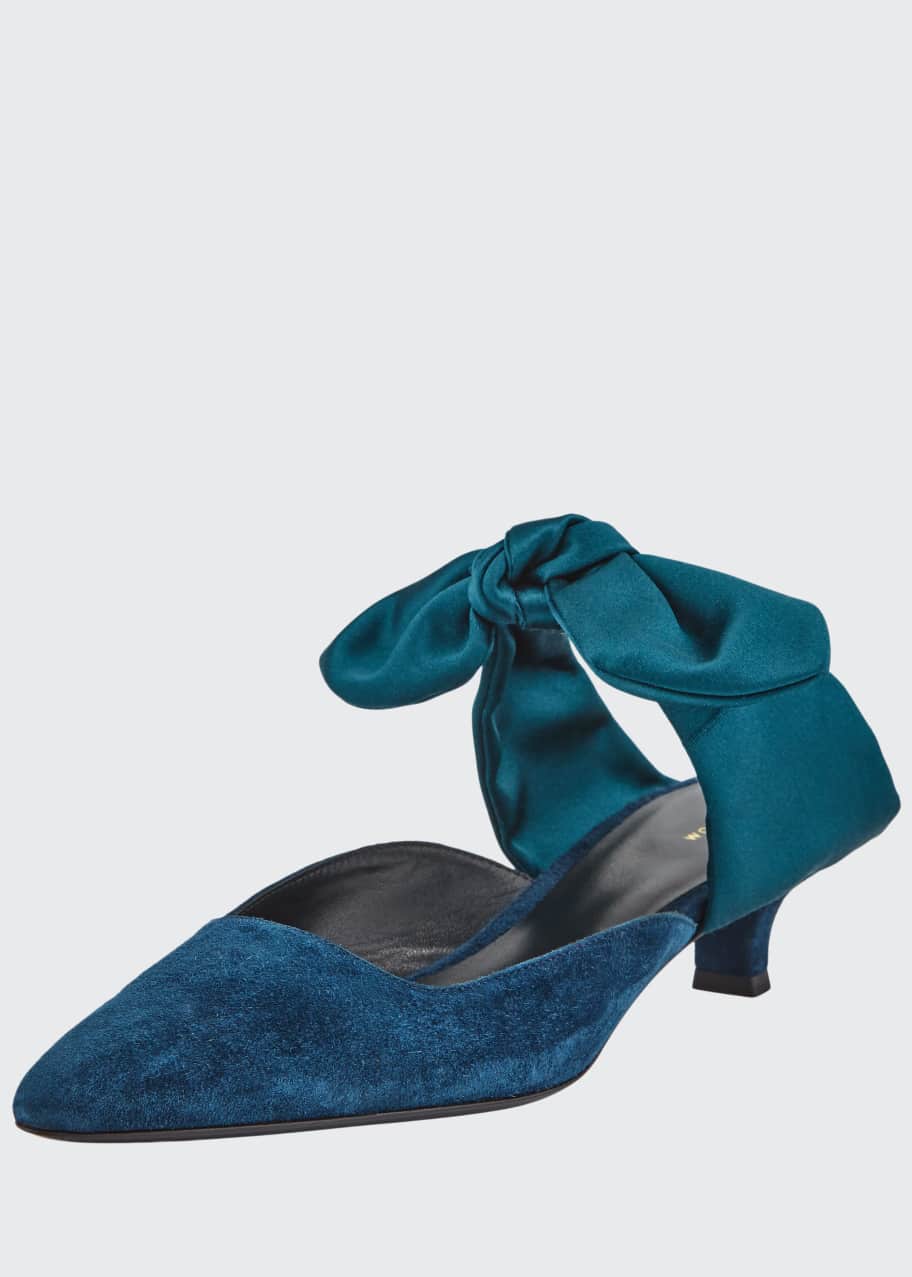 the row coco suede and satin mules