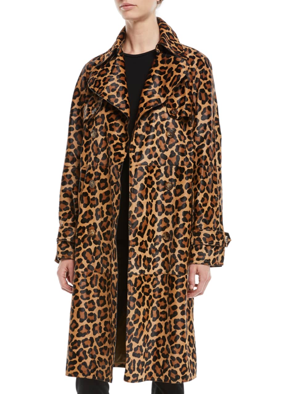Michael kors animal print trench coat clearance