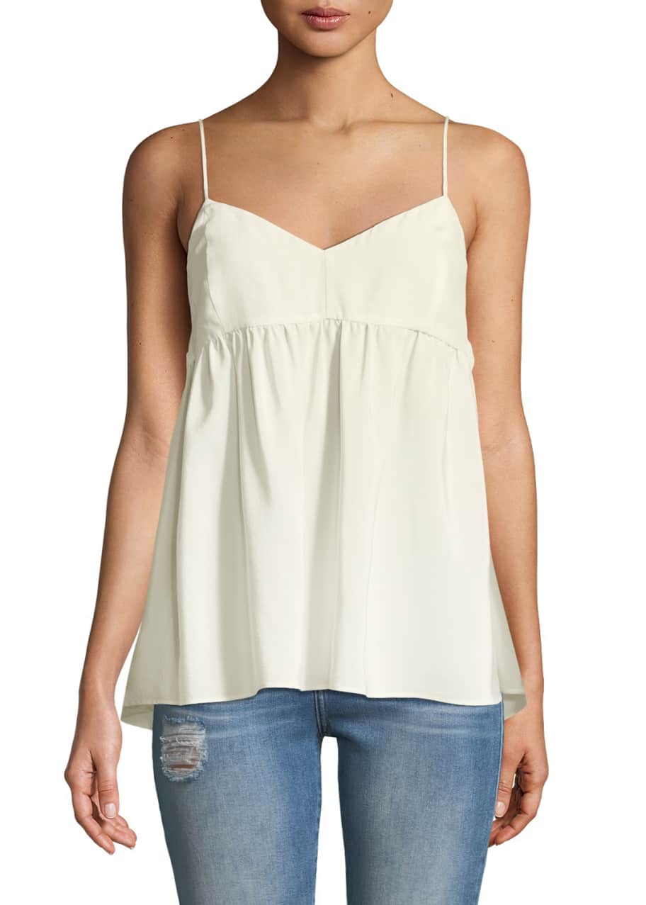 Image 1 of 1: Silk Babydoll Camisole Top